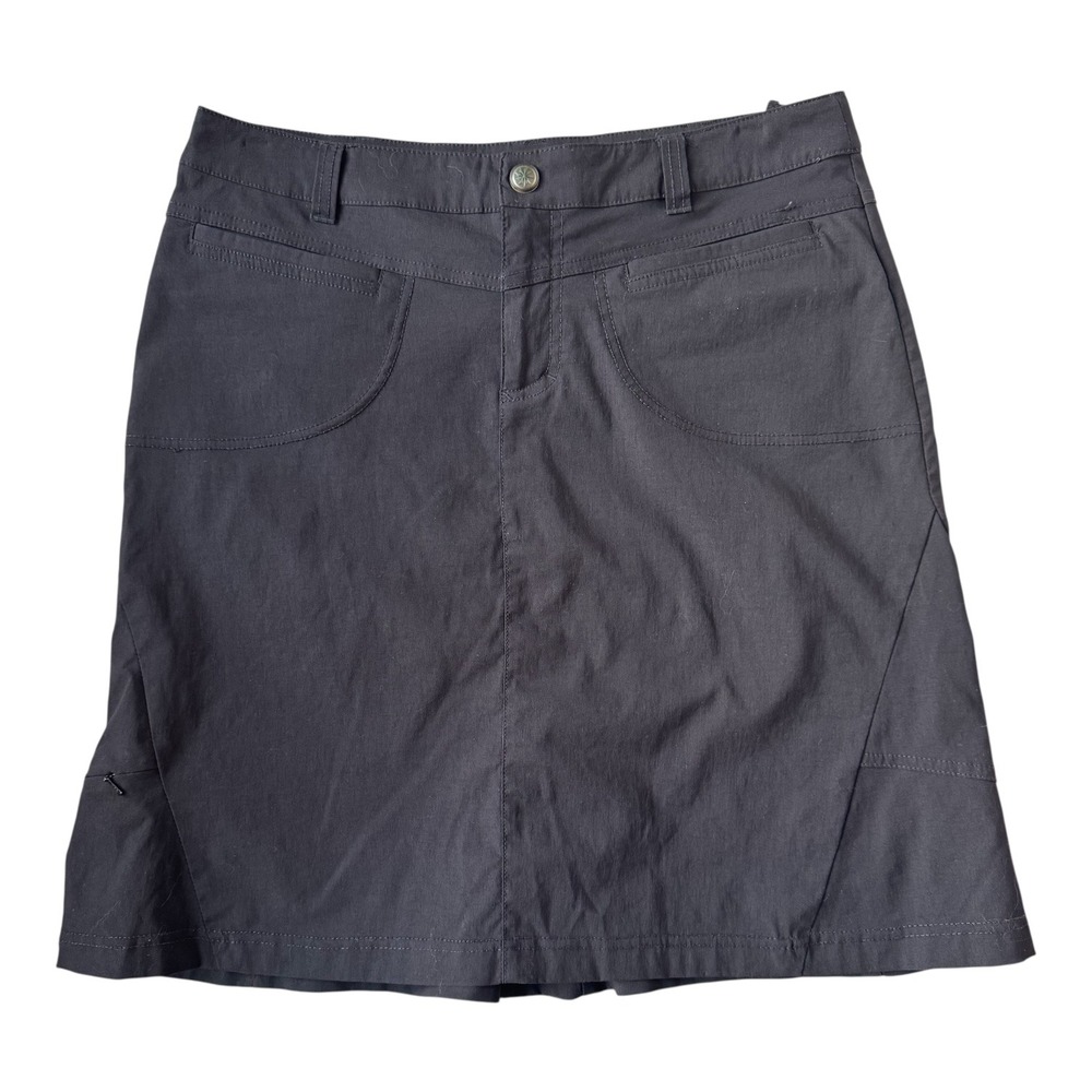 Athleta Dipper Utility Skort 8 Black Cargo Hiking Travel Skirt Shorts Built-In